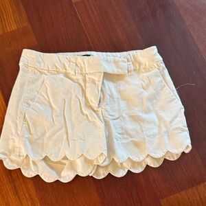 J. Crew High Waist Scalloped Shorts - Cream